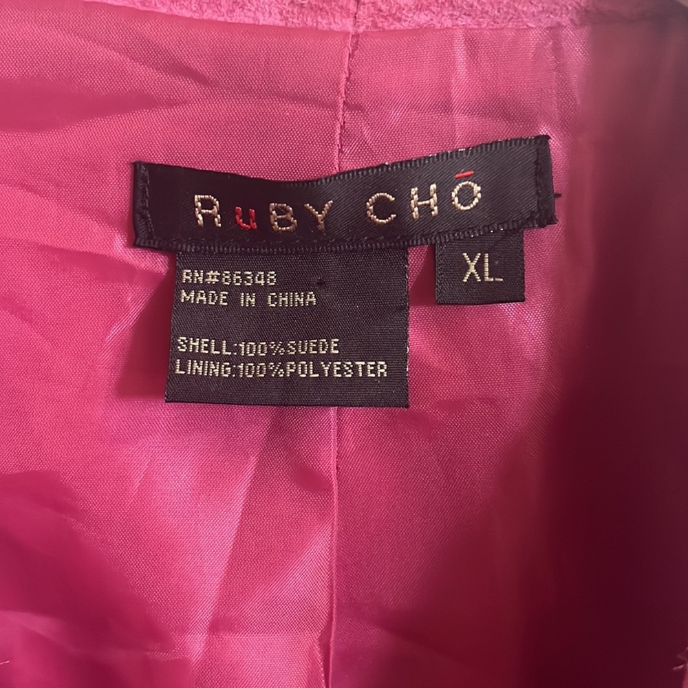 Pink Suede Fringe Jacket - Picture 2 of 6